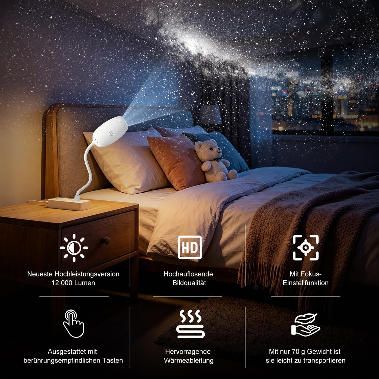 360° Adjustable Starry Sky Projector | جهاز عرض السماء المرصعة بالنجوم القابل للتعديل بزاوية 360