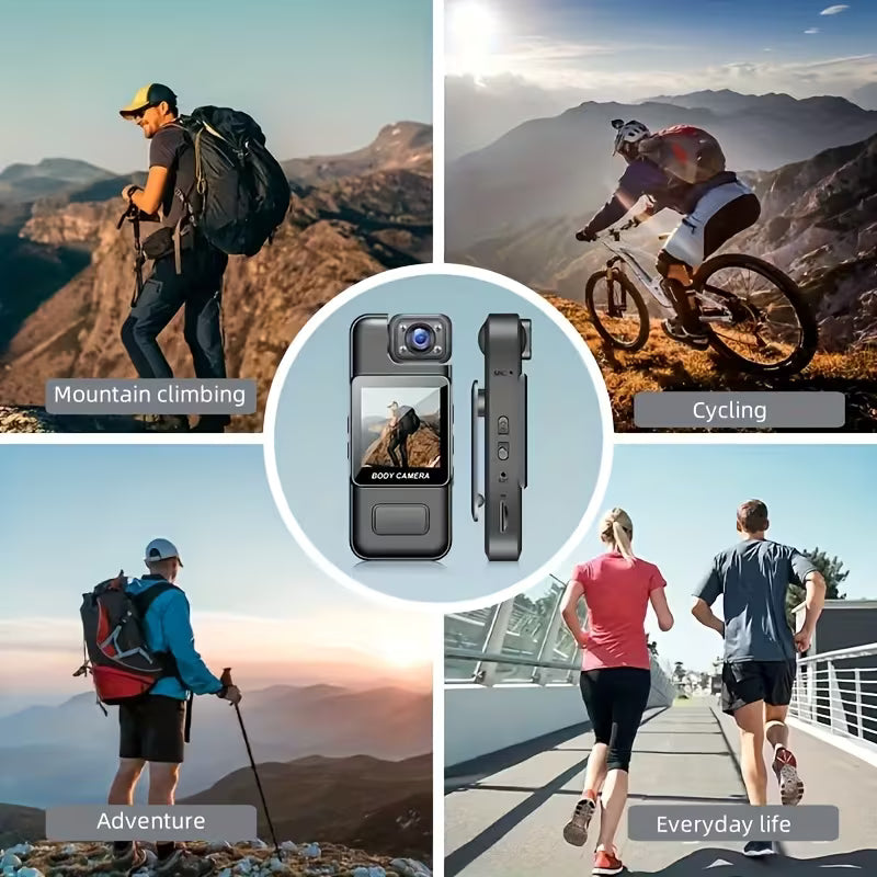 Body Camera with 180° Rotating Lens