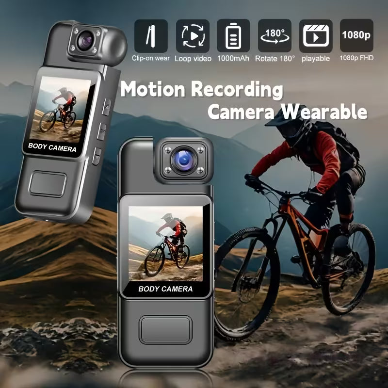 Body Camera with 180° Rotating Lens