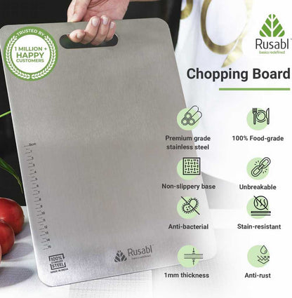 لوح تقطيع من الفولاذ المقاوم للصدأ للمطبخ | Stainless Steel Chopping Board