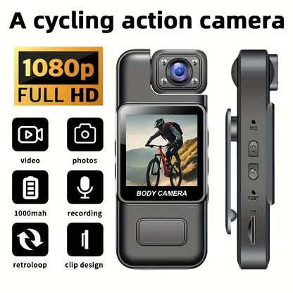 Body Camera with 180° Rotating Lens