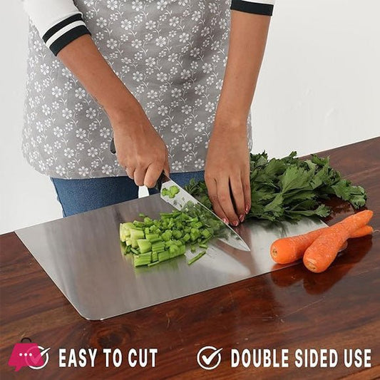 لوح تقطيع من الفولاذ المقاوم للصدأ للمطبخ | Stainless Steel Chopping Board